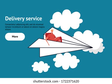 Concepto de fondo de mensajería de servicio de entrega. Ilustración vectorial.