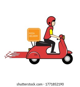  Delivery service with courier in motorcycle