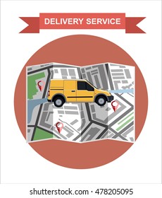 Delivery service and courier parcel collection flat illustration concepts. Modern flat design concepts