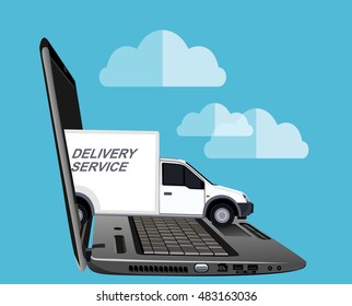 Delivery service and courier parcel collection flat illustration concepts. Modern flat design concepts