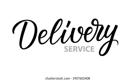 Delivery Service. Creative typography isolated on white background. Hand lettering for business, delivery company, promotion and advertising. Vector illustration.