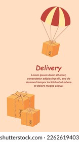 Delivery Service. Delivery design for landing page, web, poster, flyer. Vector illustration. Delivery concept. Vector flatt illustration.
