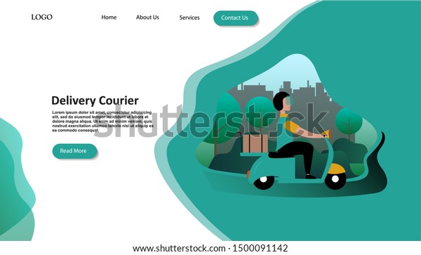 Delivery service\
design for landing page website template. Delivery service web\
design. Flat Art Vector\
illustration