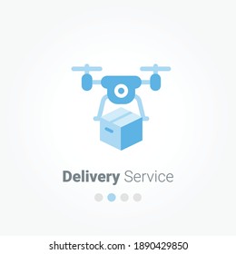 Delivery Service with drone icon concept