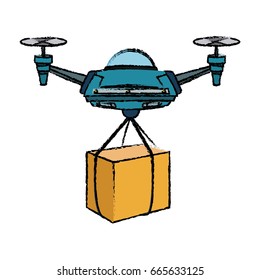 delivery service drone with the package