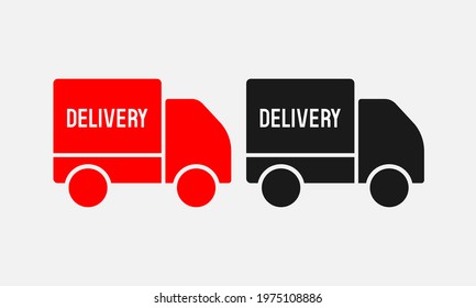 Delivery service flat icons. Delivery cars, vector icons isolated on white background.