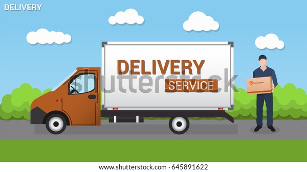 Delivery service   flat-style illustration for\
mobile applications and\
websites