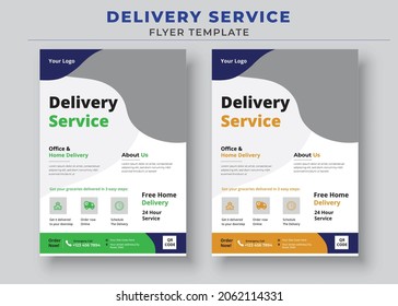Delivery Service Flyer, Fast Delivery Flyer, We deliver Courier Flyer, Postman Courier Man flyer