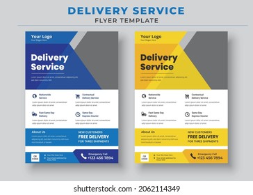 Delivery Service Flyer, Fast Delivery Flyer, We Deliver Courier Flyer, Postman Courier Man Flyer