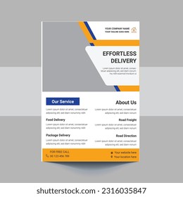 Delivery Service Flyer, Fast Delivery Flyer, We deliver Courier Flyer, Postman Courier Man flyer