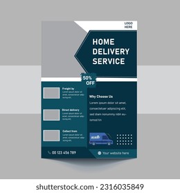 Delivery Service Flyer, Fast Delivery Flyer, We deliver Courier Flyer, Postman Courier Man flyer