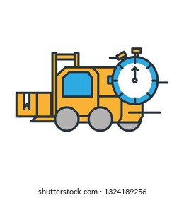 delivery service forklift with chronometer