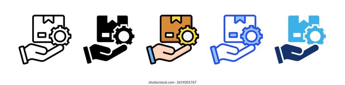 Colección del icono del servicio de entrega con múltiples estilos