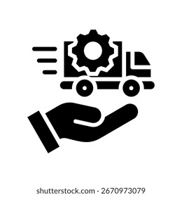 Ilustración vectorial de glifo de icono de servicio de entrega