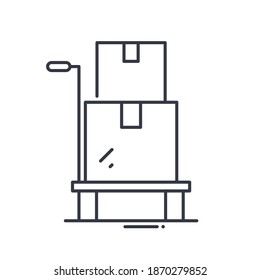 Delivery service icon, linear isolated illustration, thin line vector, web design sign, outline concept symbol with editable stroke on white background.