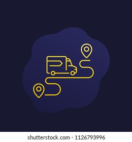 delivery service icon, logistics concept, line illustration