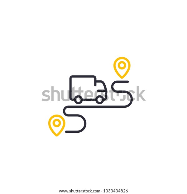 delivery\
service icon, logistics concept, line\
art