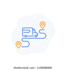 delivery service icon, logistics, line style vector illustration
