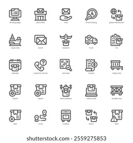 Delivery Service icon pack for your website, mobile, presentation, and logo design. Delivery Service icon outline design. Vector graphics illustration and editable stroke.
