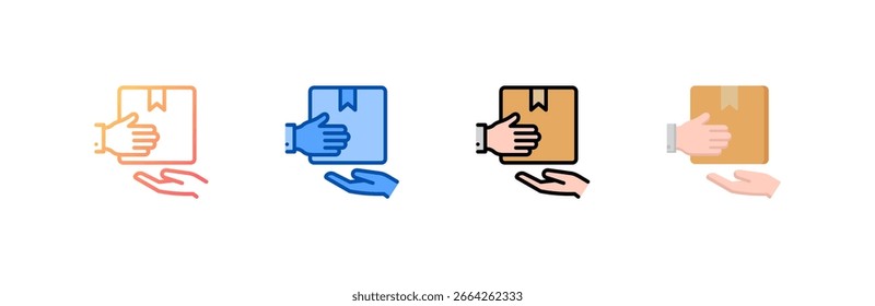 ícone Serviço de Entrega definir coleção de vários estilos