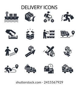 Icono de servicio de entrega set.vector.Acto editable.Signo de estilo lineal para usar diseño web,logotipo.Ilustración de símbolo.