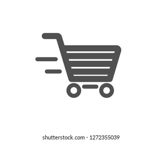 Delivery Service icon. Shopping cart sign. Express Online buying. Supermarket basket symbol. Quality design element. Classic style icon. Vector