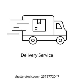 Delivery Service Icon – Delivery Truck with Motion Lines, Representing Swift Deliveries