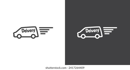 Delivery service icon vector in flat style. Logistic trucking, Express delivery trucks, Free shipping, Delivery icon vector illustration in simple black style symbol sign for apps and website.
