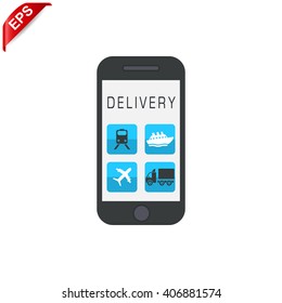 delivery service icon, vector free shipping icon, isolated fast delivery sign