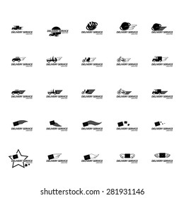 Delivery Service Icons Set - Isolated On White Background - Vector Illustration, Graphic Design, Editable For Your Design 