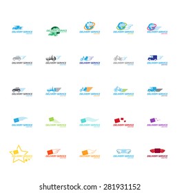Delivery Service Icons Set - Isolated On White Background - Vector Illustration, Graphic Design, Editable For Your Design 
