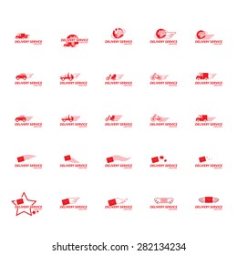 Delivery Service Icons Set - Isolated On White Background - Vector Illustration, Graphic Design, Editable For Your Design 