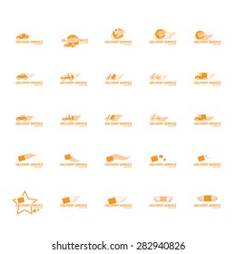Delivery Service Icons Set - Isolated On White Background - Vector Illustration, Graphic Design, Editable For Your Design