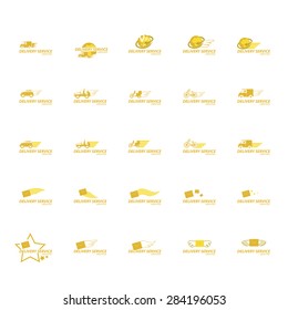 Delivery Service Icons Set - Isolated On White Background - Vector Illustration, Graphic Design, Editable For Your Design
