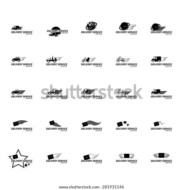 Delivery Service Icons Set - Isolated On White\
Background - Vector Illustration, Graphic Design, Editable For Your\
Design 