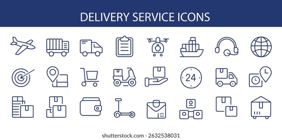 Delivery Service Icons Set vector.
