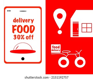 concepto de ilustración de servicio de entrega con gente pequeña transportando mercancías para enviarlas a los clientes, hay muchos descuentos