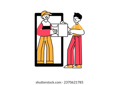 Delivery Service Illustration in flat style design for your business and many more