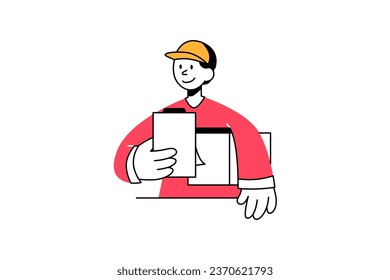 Delivery Service Illustration in flat style design for your business and many more