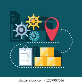 delivery service infographic icons