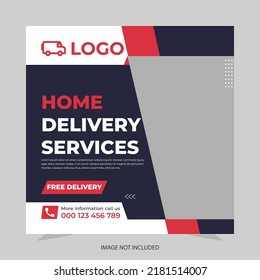 Delivery Service Instagram Post Or Square Web Banner Template