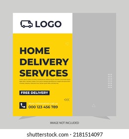 Delivery Service Instagram Post Or Square Web Banner Template