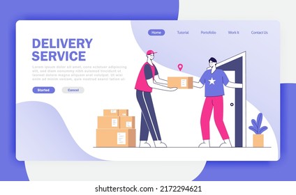 Delivery Service Landing Page. Vector Illustration Concept Delivery Service For Landing Page, ui ux, web, mobile app, poster, ads