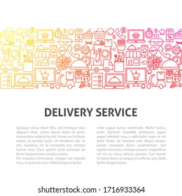 Delivery Service Line Template. Vector Illustration of Outline Design.