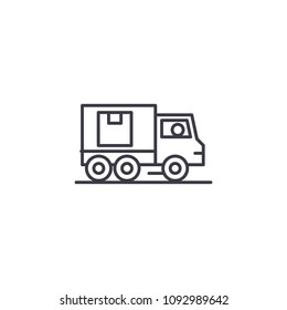 Delivery service linear icon concept. Delivery service line vector sign, symbol, illustration.