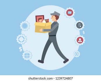 Delivery service. Loader. Vector illustration of flat cartoon

