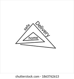  Delivery service logo. The concept of online safe delivery service during an epidemic Covid, delivery to home and office.  