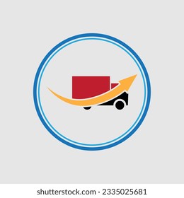 delivery service logo with gray background design template