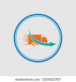 delivery service logo with gray background design template