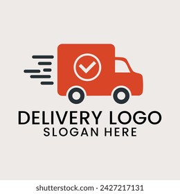 delivery service logo, icon and vector illustration